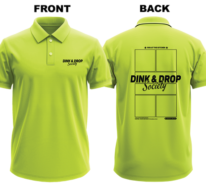 Drifit Polo Shirt: Dink and Drop Society (Front & Back)