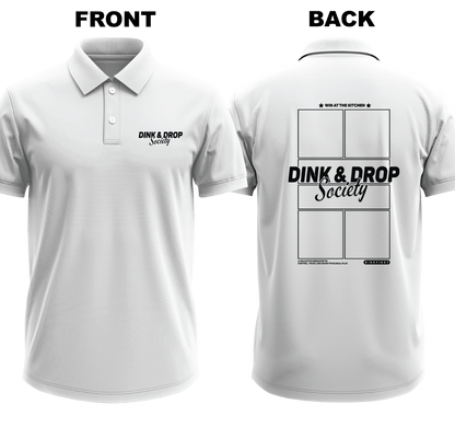Drifit Polo Shirt: Dink and Drop Society (Front & Back)