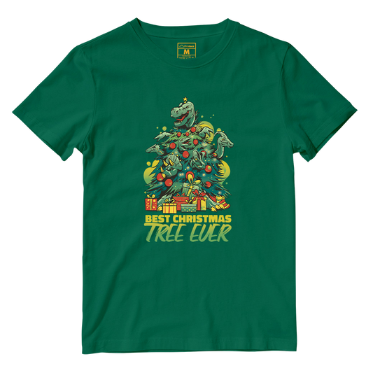 Cotton Shirt: Dino Christmas