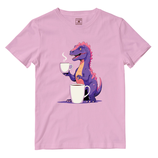 Cotton Shirt: Dinosaur Coffee