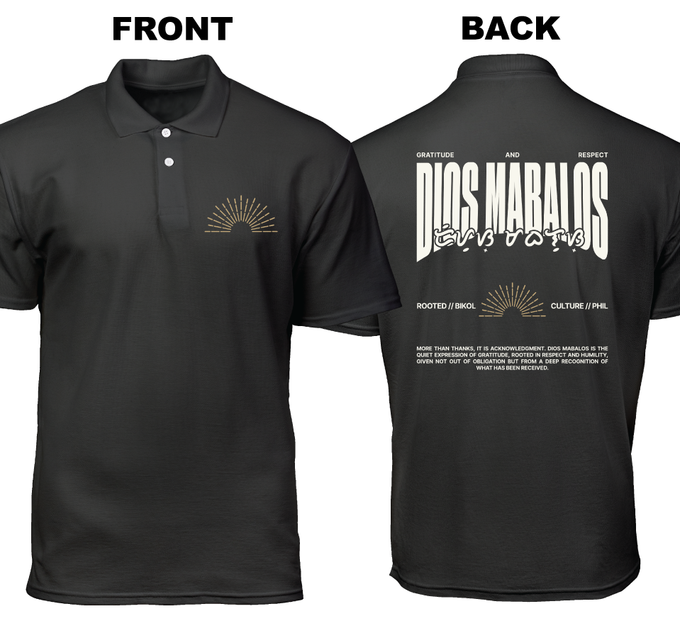 Cotton Polo Shirt: Dios Mabalos (Front and Back)