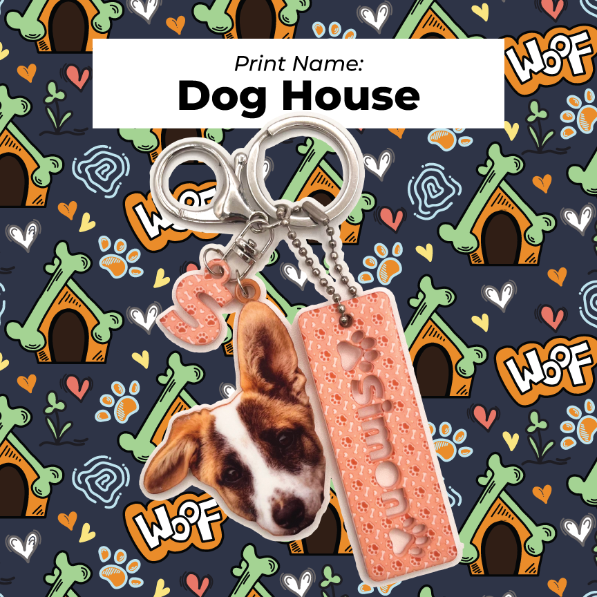Acrylic Pet Bag Charm: Dog Name Set