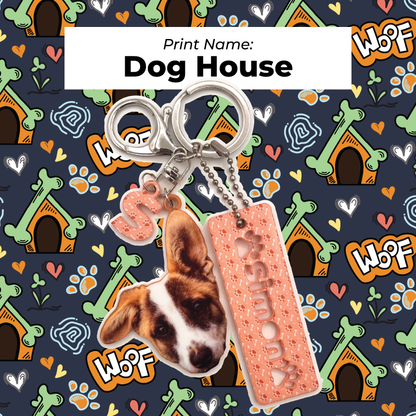 Acrylic Pet Bag Charm: Dog Name Set