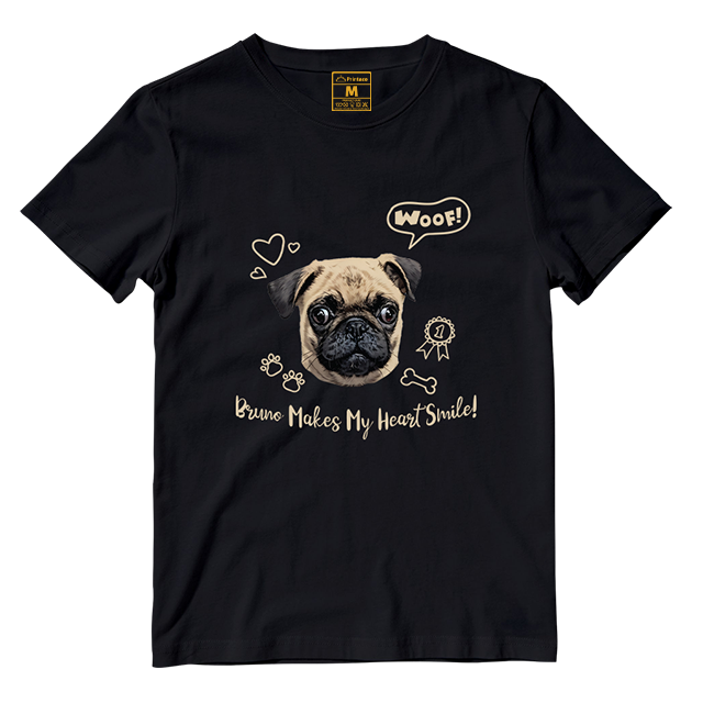 Cotton Shirt: Dog Makes My Heart Smile (Custom)