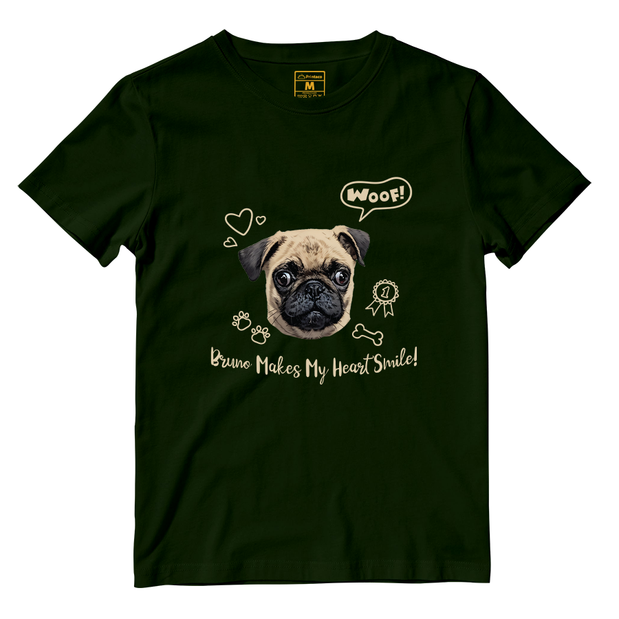 Cotton Shirt: Dog Makes My Heart Smile (Custom)