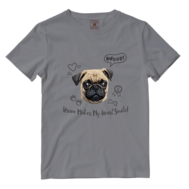 Cotton Shirt: Dog Makes My Heart Smile (Custom)