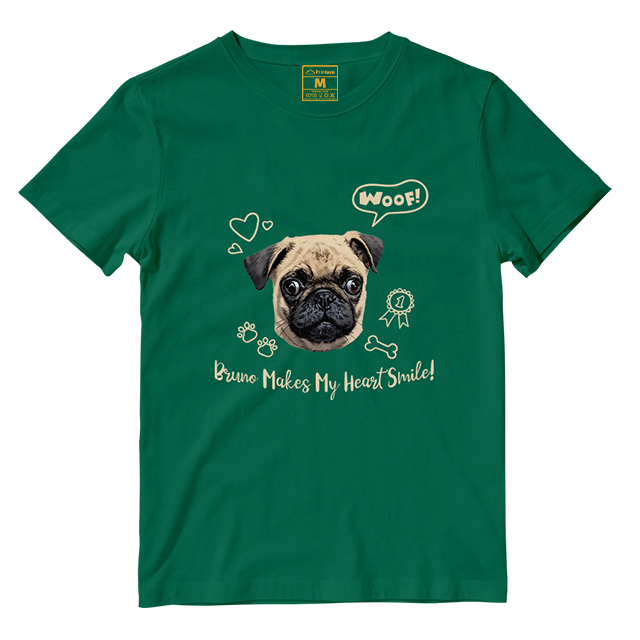 Cotton Shirt: Dog Makes My Heart Smile (Custom)