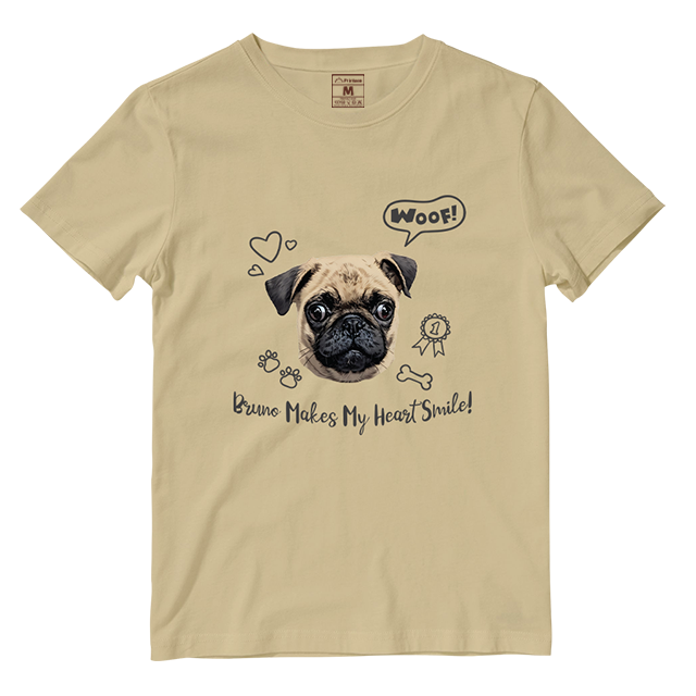 Cotton Shirt: Dog Makes My Heart Smile (Custom)