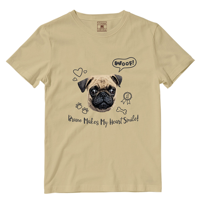 Cotton Shirt: Dog Makes My Heart Smile (Custom)