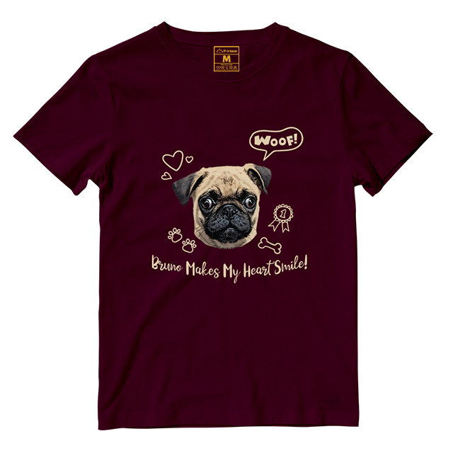 Cotton Shirt: Dog Makes My Heart Smile (Custom)