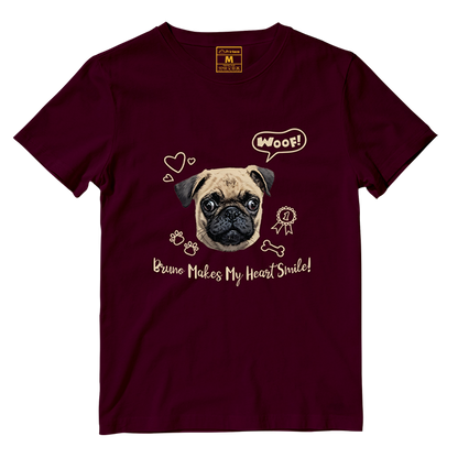 Cotton Shirt: Dog Makes My Heart Smile (Custom)