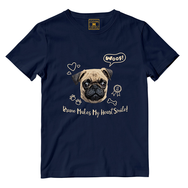 Cotton Shirt: Dog Makes My Heart Smile (Custom)