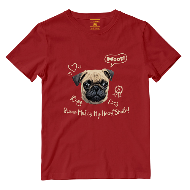 Cotton Shirt: Dog Makes My Heart Smile (Custom)