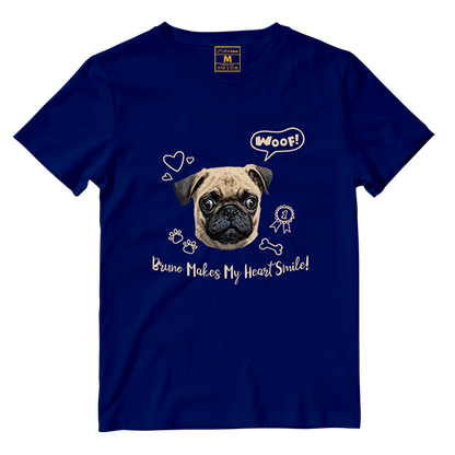 Cotton Shirt: Dog Makes My Heart Smile (Custom)