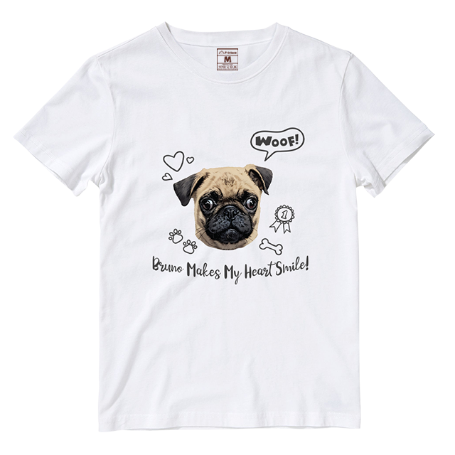 Cotton Shirt: Dog Makes My Heart Smile (Custom)