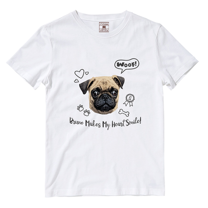 Cotton Shirt: Dog Makes My Heart Smile (Custom)