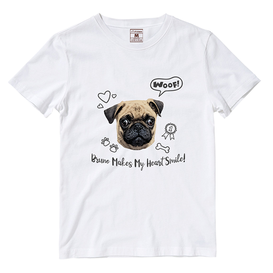 Cotton Shirt: Dog Makes My Heart Smile (Custom)