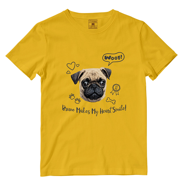 Cotton Shirt: Dog Makes My Heart Smile (Custom)