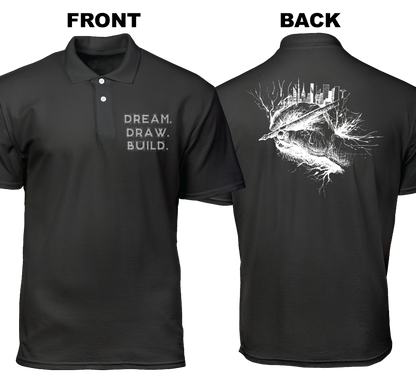 Cotton Polo Shirt: Dream Draw Build (Front and Back)