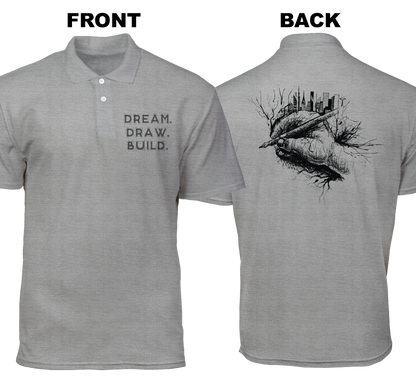 Cotton Polo Shirt: Dream Draw Build (Front and Back)