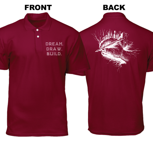 Cotton Polo Shirt: Dream Draw Build (Front and Back)