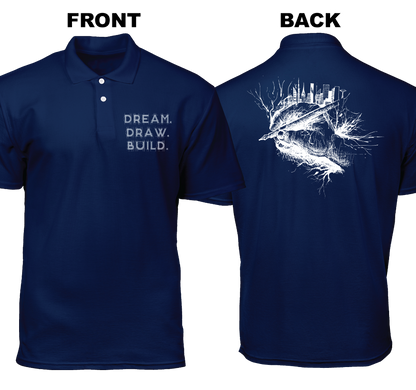 Cotton Polo Shirt: Dream Draw Build (Front and Back)