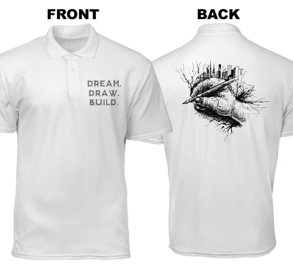 Cotton Polo Shirt: Dream Draw Build (Front and Back)