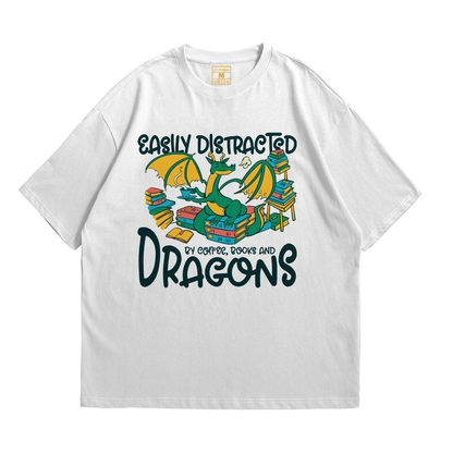 Premium Oversized Cotton Shirt: Easily Distracted