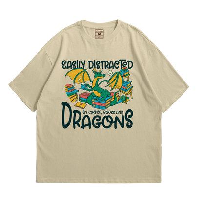 Premium Oversized Cotton Shirt: Easily Distracted