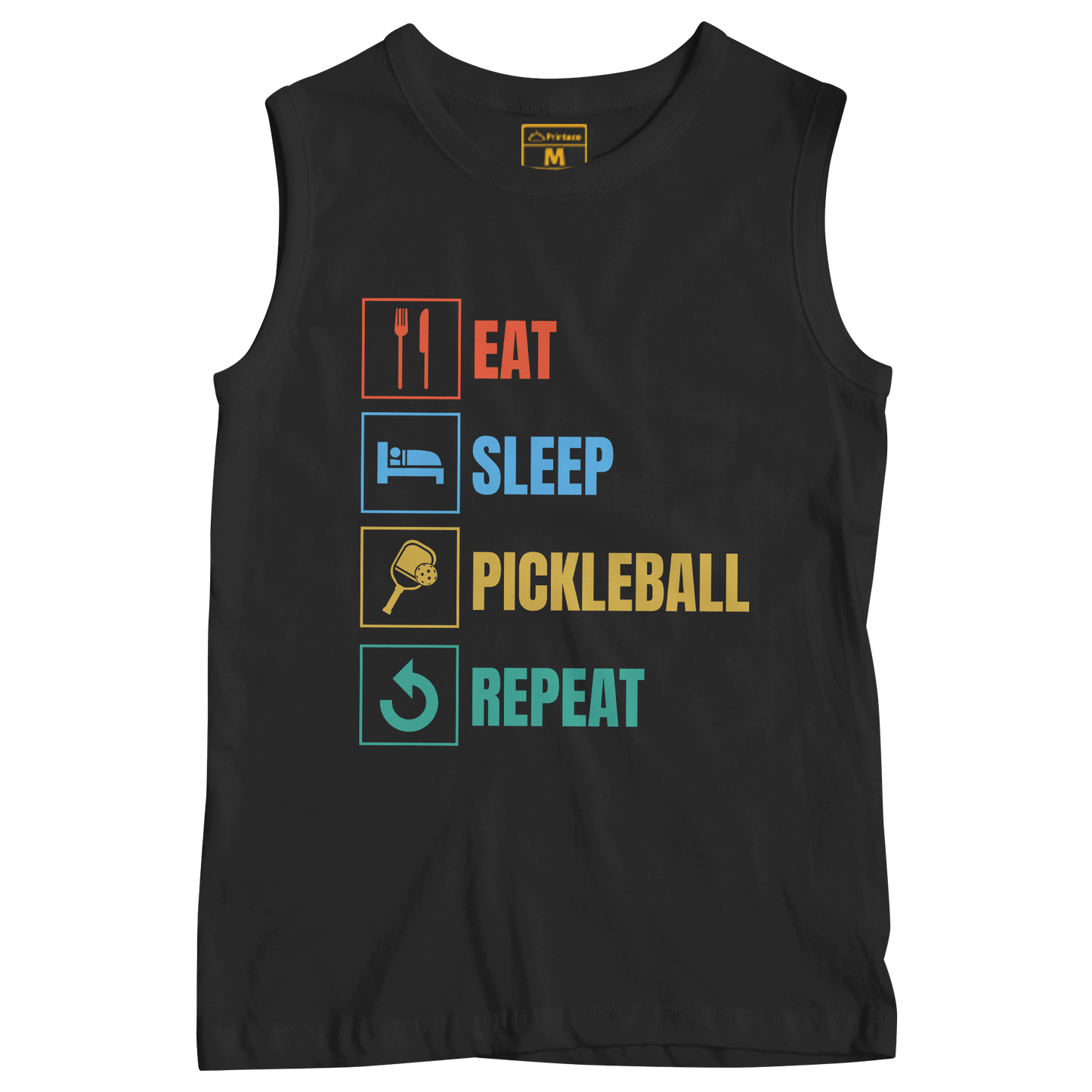 Sleeveless Drifit Shirt: Eat Sleep Repeat