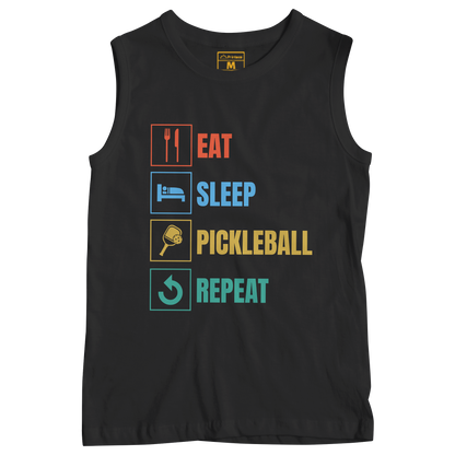 Sleeveless Drifit Shirt: Eat Sleep Repeat
