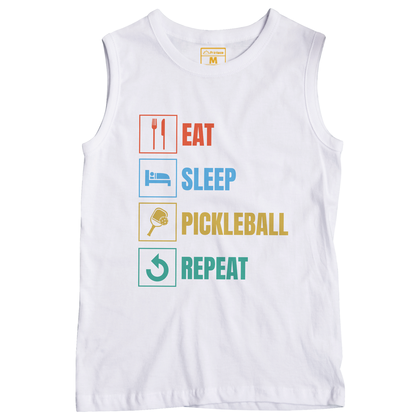 Sleeveless Drifit Shirt: Eat Sleep Repeat