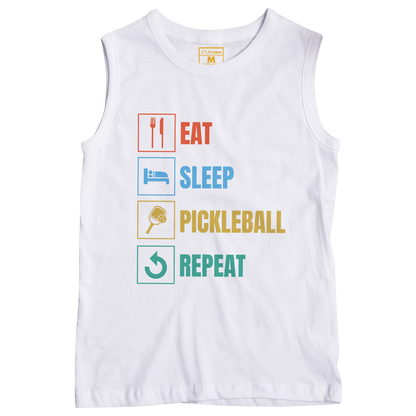 Sleeveless Drifit Shirt: Eat Sleep Repeat