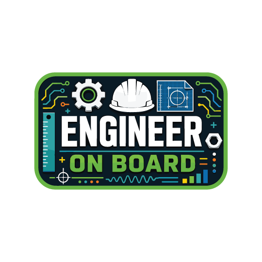 Car Badge: Engineer on Board Rectangle