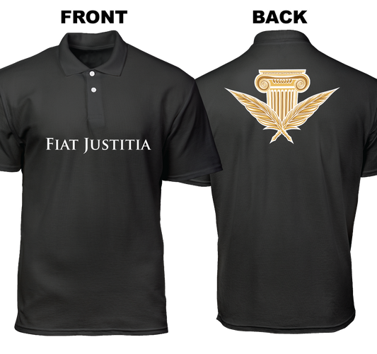 Cotton Polo Shirt: Fiat Justitia (Front and Back)