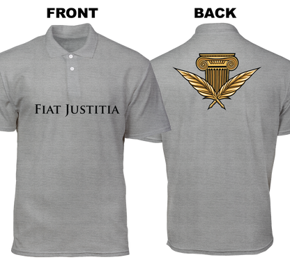 Cotton Polo Shirt: Fiat Justitia (Front and Back)