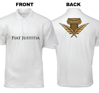 Cotton Polo Shirt: Fiat Justitia (Front and Back)
