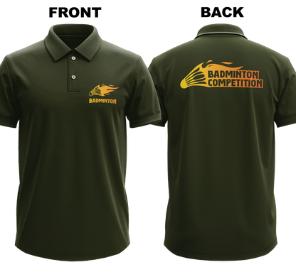 Drifit Polo Shirt: Fiery Badminton (Front & Back)