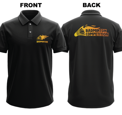 Drifit Polo Shirt: Fiery Badminton (Front & Back)