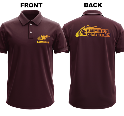 Drifit Polo Shirt: Fiery Badminton (Front & Back)