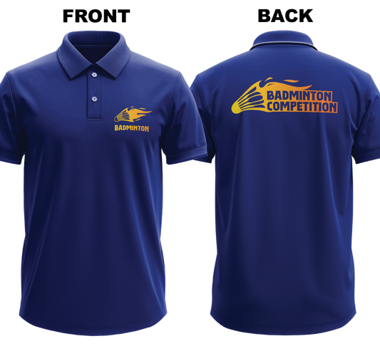 Drifit Polo Shirt: Fiery Badminton (Front & Back)