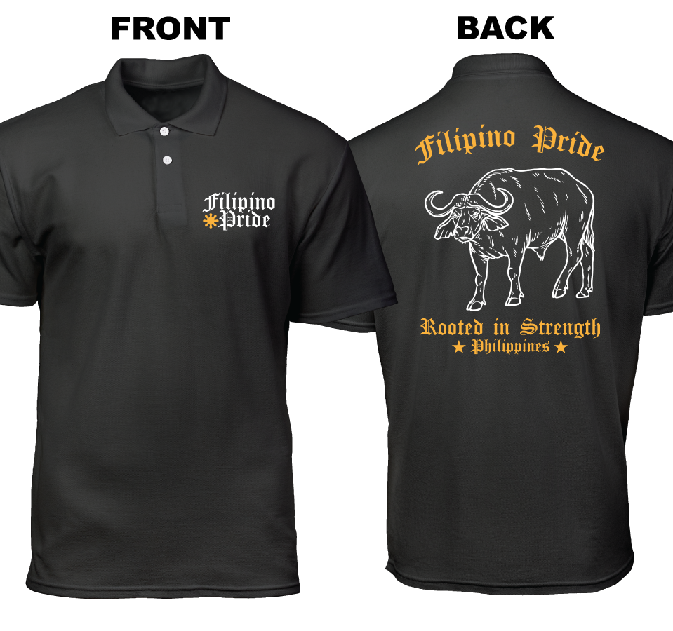 Cotton Polo Shirt: Filipino Pride (Front and Back)