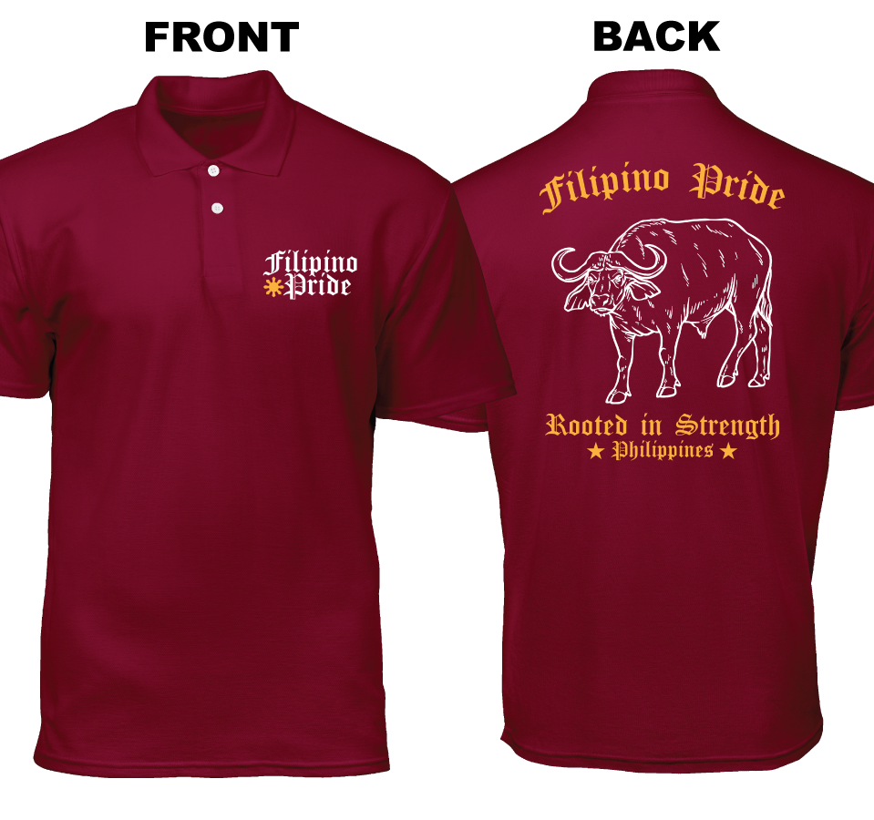 Cotton Polo Shirt: Filipino Pride (Front and Back)