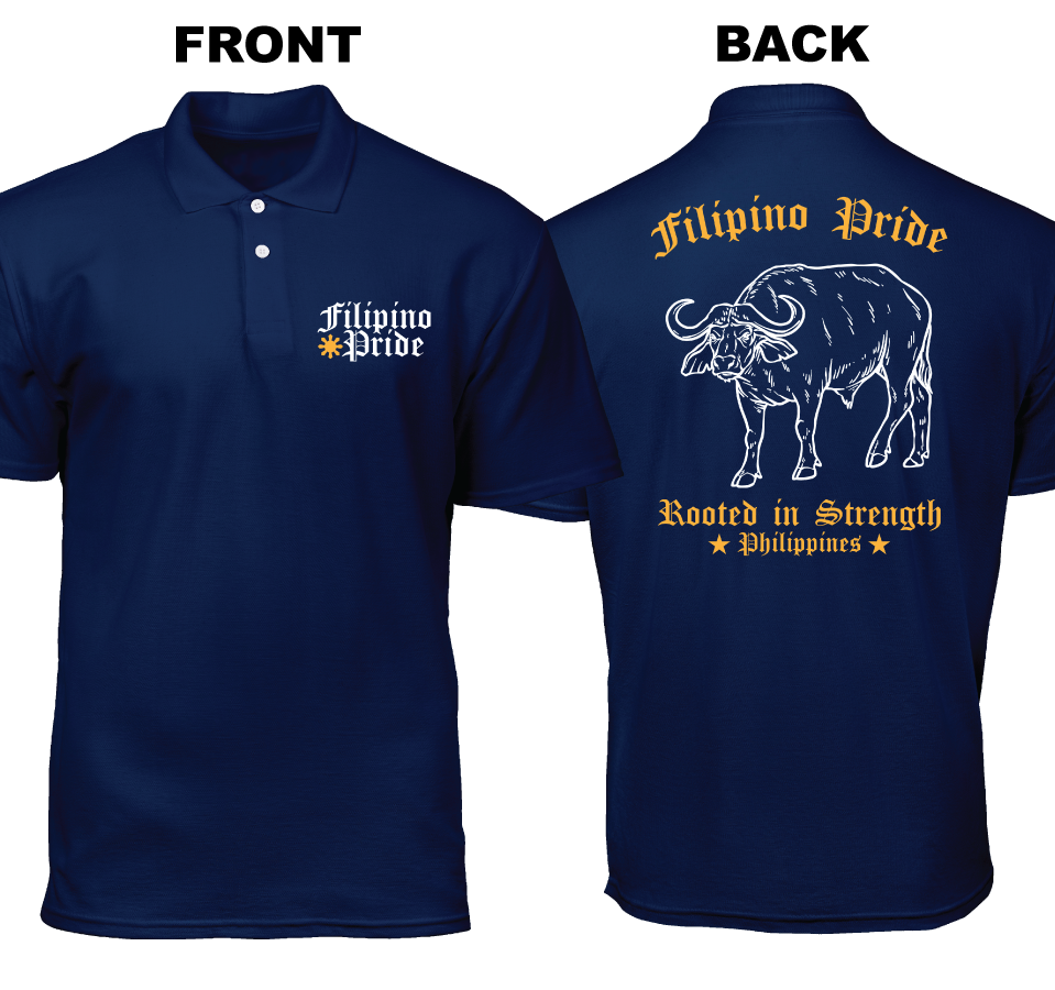 Cotton Polo Shirt: Filipino Pride (Front and Back)
