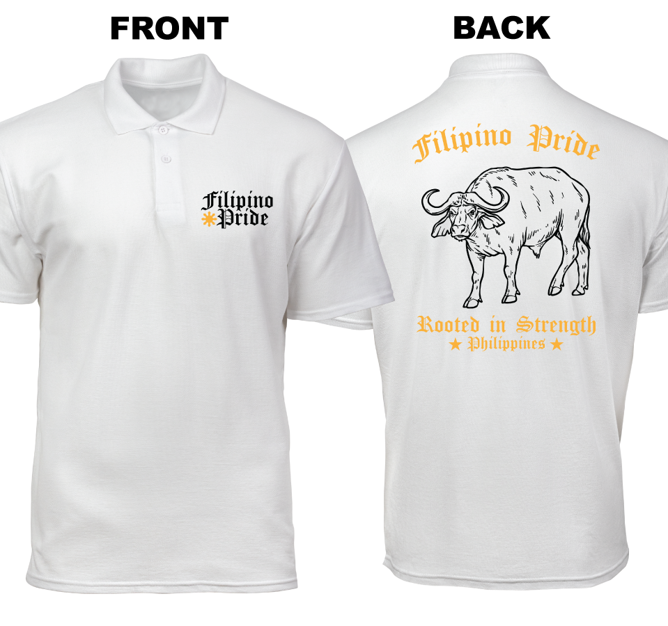 Cotton Polo Shirt: Filipino Pride (Front and Back)