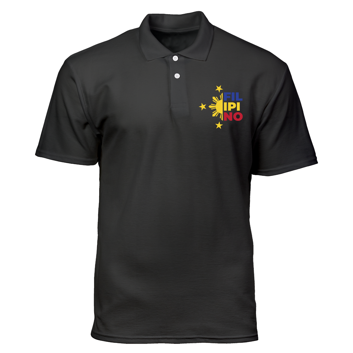 Cotton Polo Shirt: Filipino Three Stars and a Sun Pocket