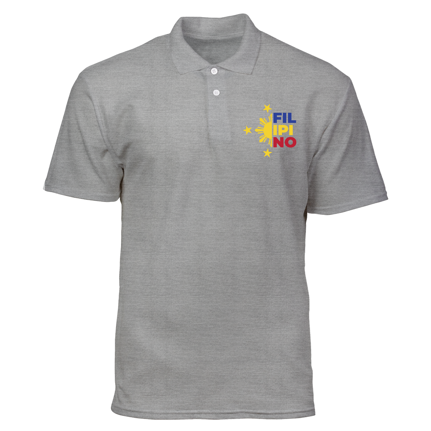 Cotton Polo Shirt: Filipino Three Stars and a Sun Pocket