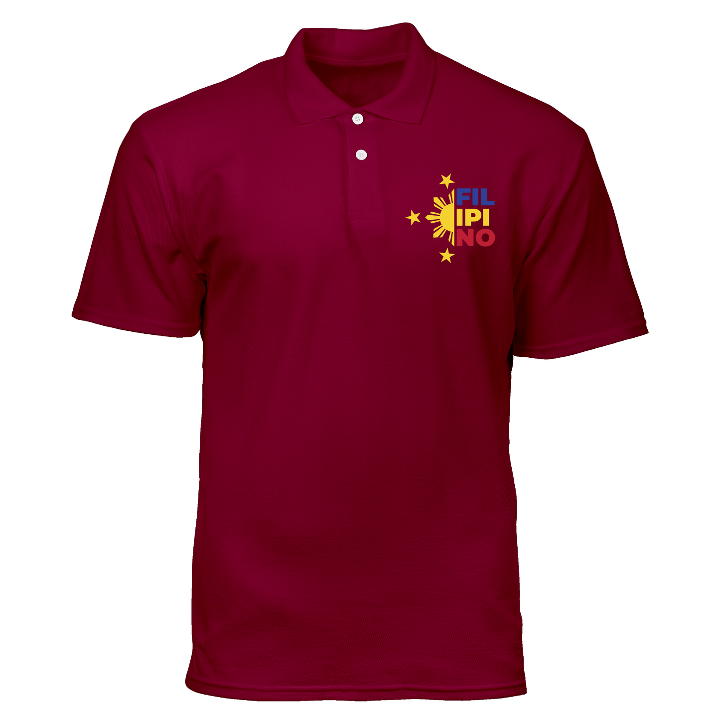 Cotton Polo Shirt: Filipino Three Stars and a Sun Pocket
