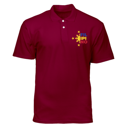 Cotton Polo Shirt: Filipino Three Stars and a Sun Pocket