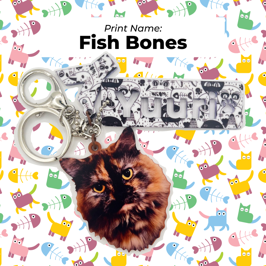 Acrylic Pet Bag Charm: Cat Name Set
